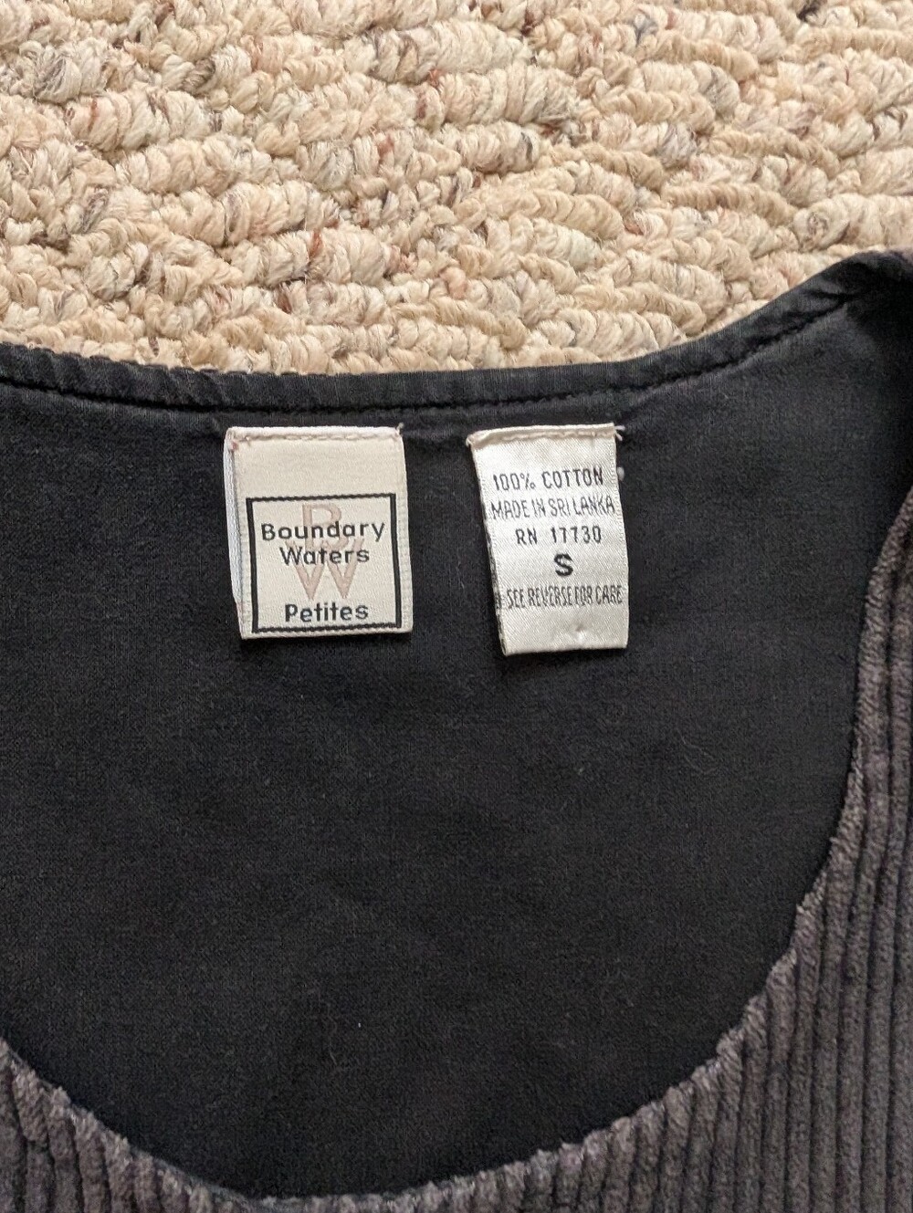 Vintage 90s Boundary Waters Wide Corduroy Vest Indie Sleeze Waistcoat Retro Vtg - Picture 2 of 6